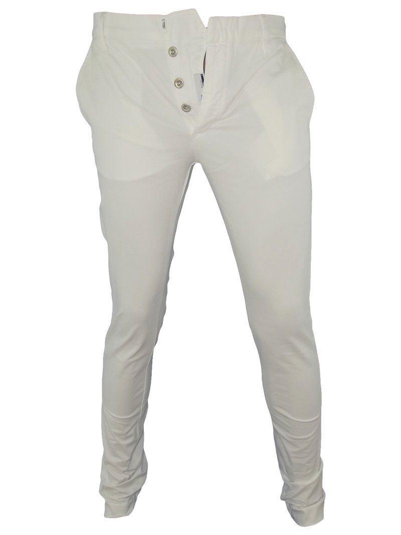 Met Pantalone Pantaloni Uomo Bianco Slim Chino Mad