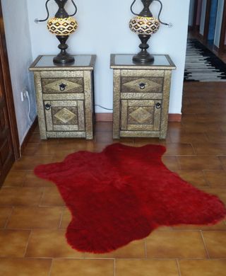 Alfombra Piel De Vaca Estampado rojo