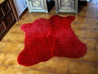 Alfombra Piel De Vaca Estampado rojo