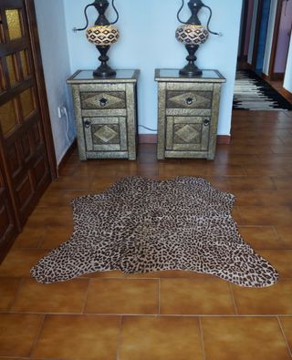 Alfombra Piel De Vaca Estampado Leopardo