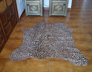 Alfombra Piel De Vaca Estampado Leopardo