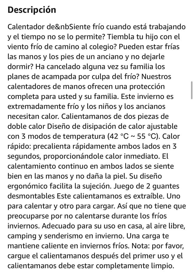 Calentador de Manos Recargable Nuevo