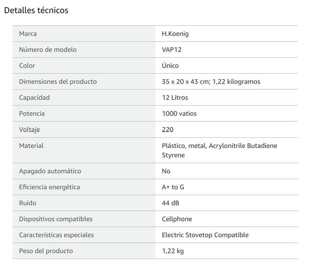 VAPORERA ELECTRICA - 12L. -1000W - TEMPORIZADOR