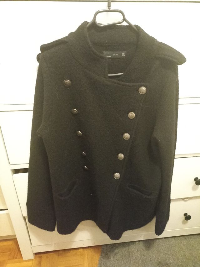 Abrigo corto de paño negro L