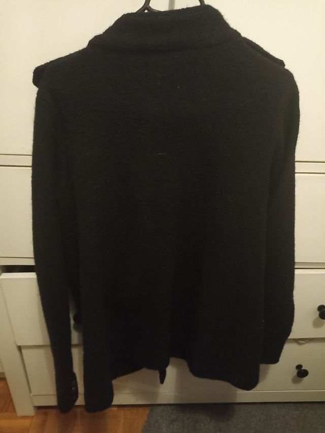 Abrigo corto de paño negro L