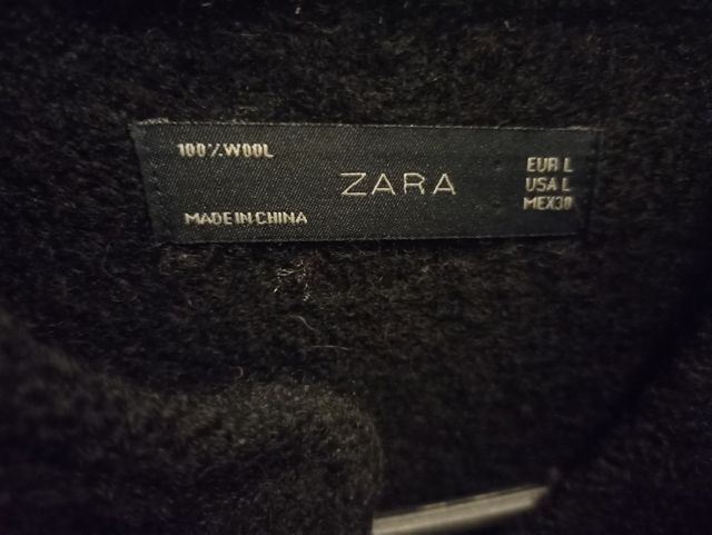 Abrigo corto de paño negro L