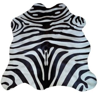 Alfombra Piel De Vaca Estampado Cebra