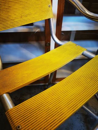 Taburetes. sillas altas. aluminio vintage