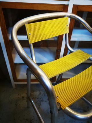 Taburetes. sillas altas. aluminio vintage