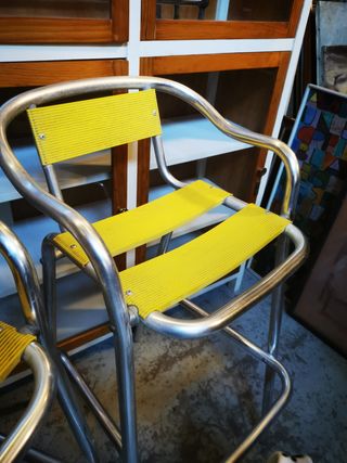 Taburetes. sillas altas. aluminio vintage