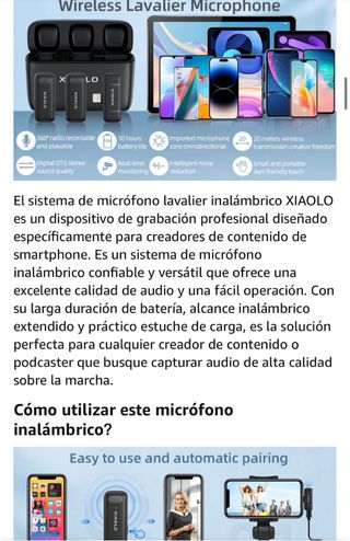 Micrófono Inalámbrico para iPhone - Nuevo