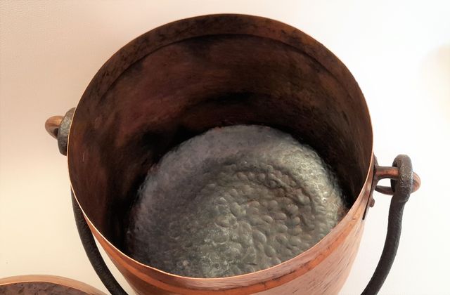 Paiolo in rame con coperchio (diametro 28cm)