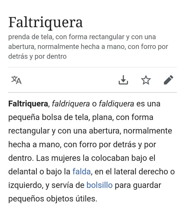 Faldriquera de baturra , reproducción antigua