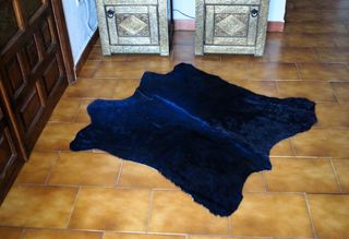 Alfombra Piel De Vaca Estampado AZUL