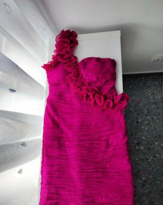 Vestido fucsia corto fiesta, bautizo o comunión