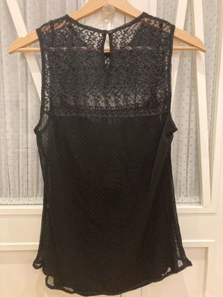 Top de gasa y encaje Bershka