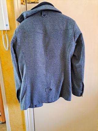 abrigo azul jaspeado