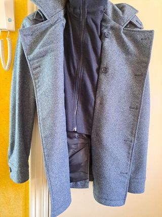 abrigo azul jaspeado