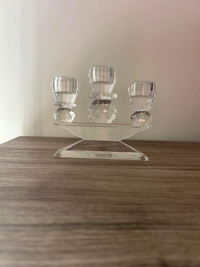 candelabro tre fiamme in cristallo