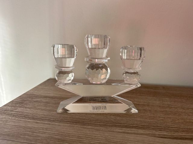 candelabro tre fiamme in cristallo