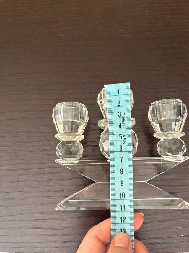 candelabro tre fiamme in cristallo