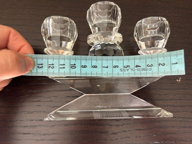 candelabro tre fiamme in cristallo