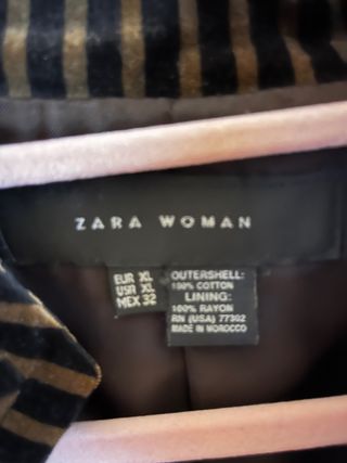 Americana del zara de terciopelo