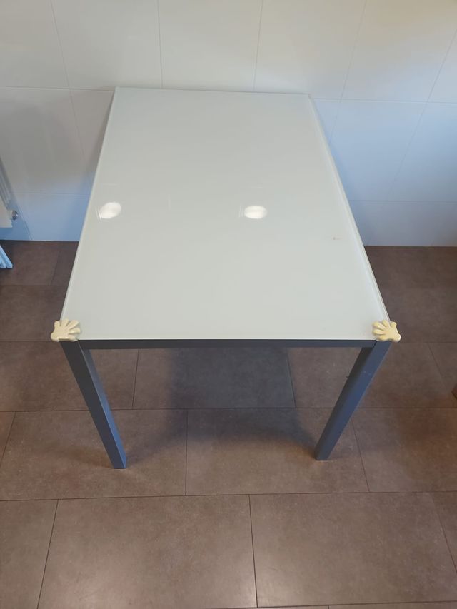 Mesa para Cocina aluminio y Blanco 110x 70x 0,75