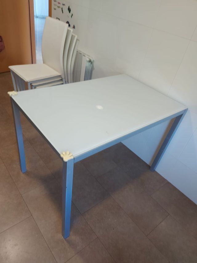 Mesa para Cocina aluminio y Blanco 110x 70x 0,75