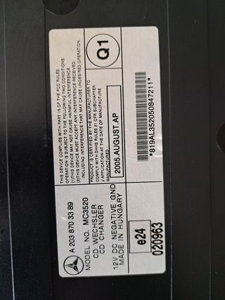 Radio cargador CD mercedes c w203 