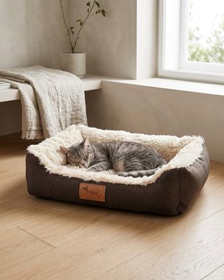 Cuna Felpa Para Perros y Gatos 52x41x17 cm