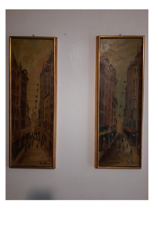 Coppia quadri Paul Marquet, vie di Milano.