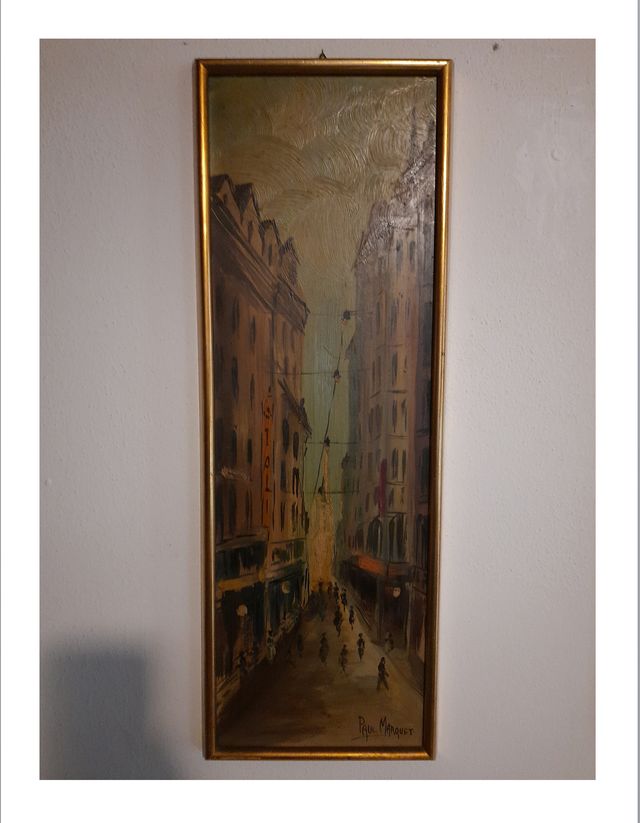 Coppia quadri Paul Marquet, vie di Milano.