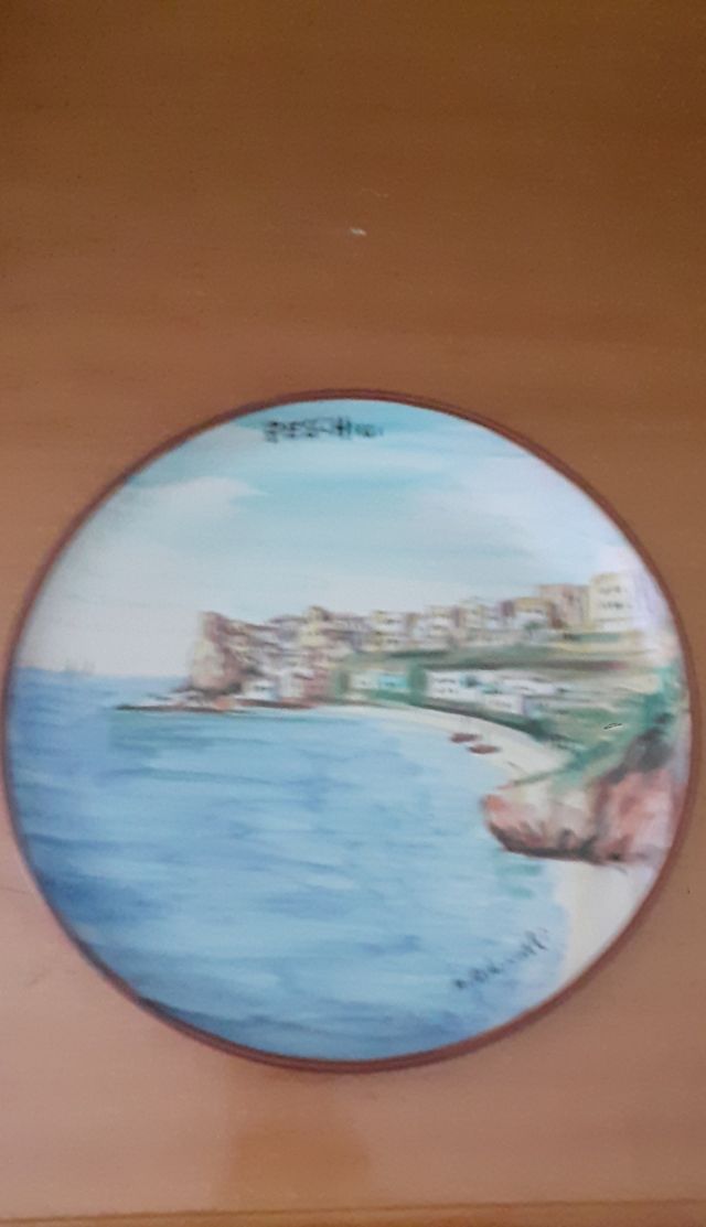 Piatto murale in ceramica souvenir Peschici