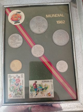 cuadro moneda y sellos mundial 82.