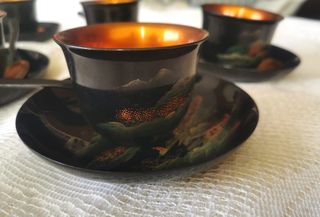 Servizio caffè FUJIAN LAQUER vintage