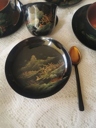 Servizio caffè FUJIAN LAQUER vintage