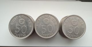 50 PTAS. AÑO 1980 MUNDIAL BARCELONA 82 *80-*81-*82