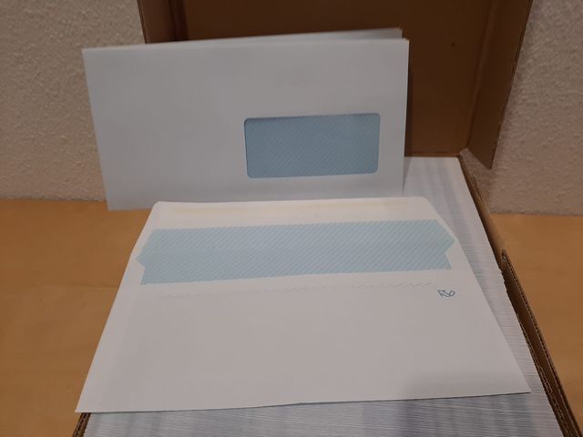 Caja 500 sobres blanco Sam 115x225 mm. con ventana