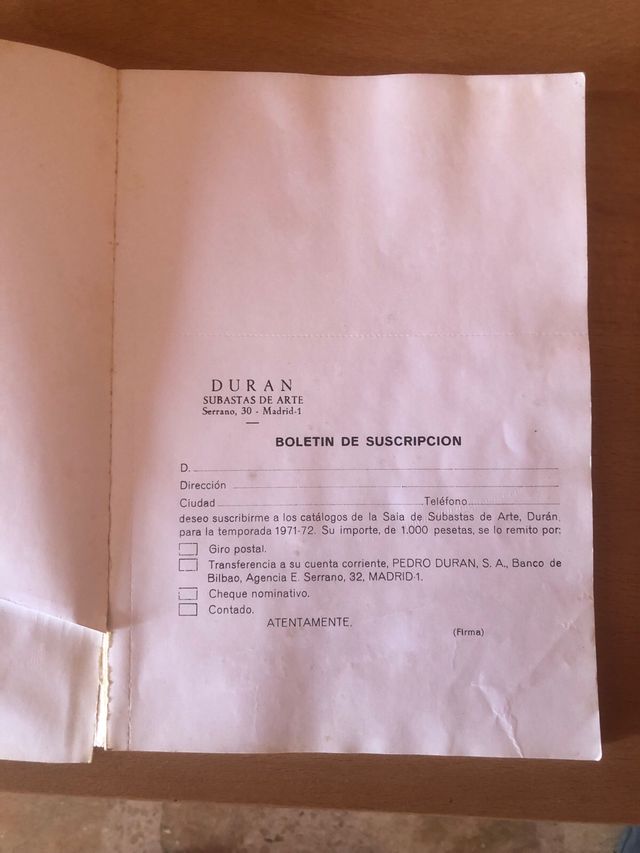 catalogo de subastas nº18 de 1971