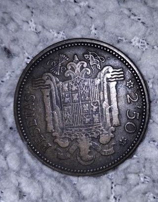 MONEDA DE 2,50 PESETAS 1953 (*19*54)