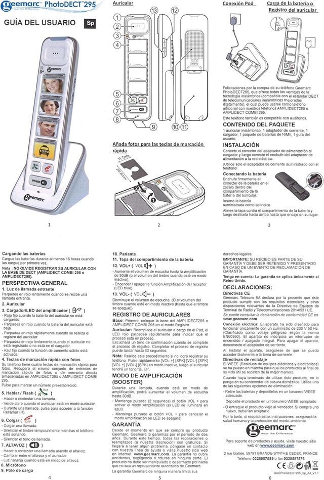 Teléfono inalámbrico botón gigante