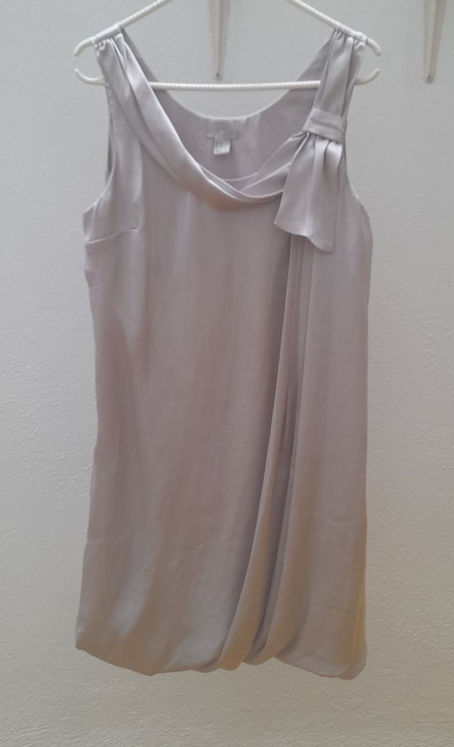 Vestido  H&M talla L blanco plateado