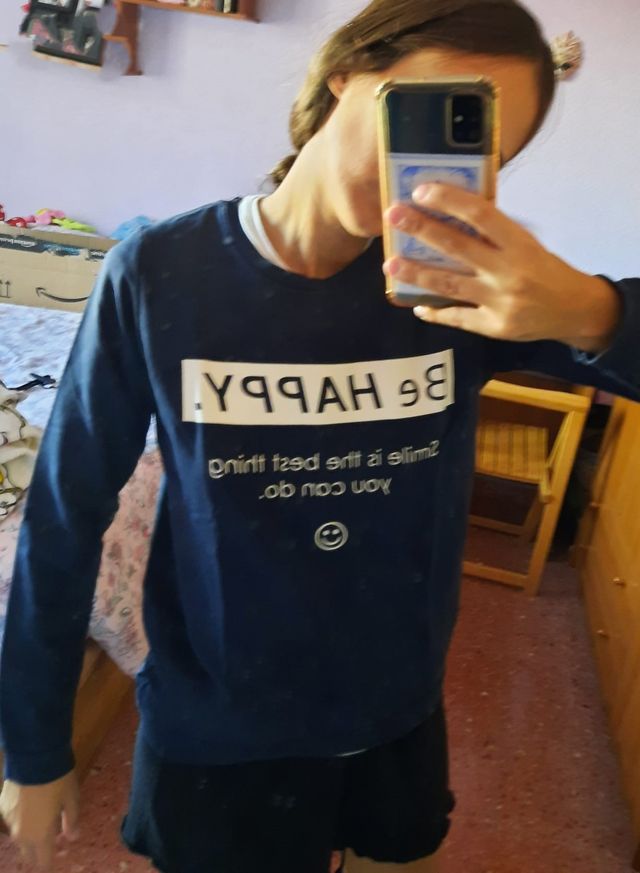 Sudadera sin capucha azul
