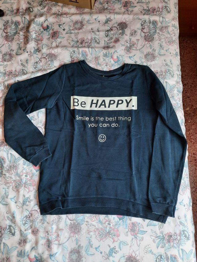 Sudadera sin capucha azul