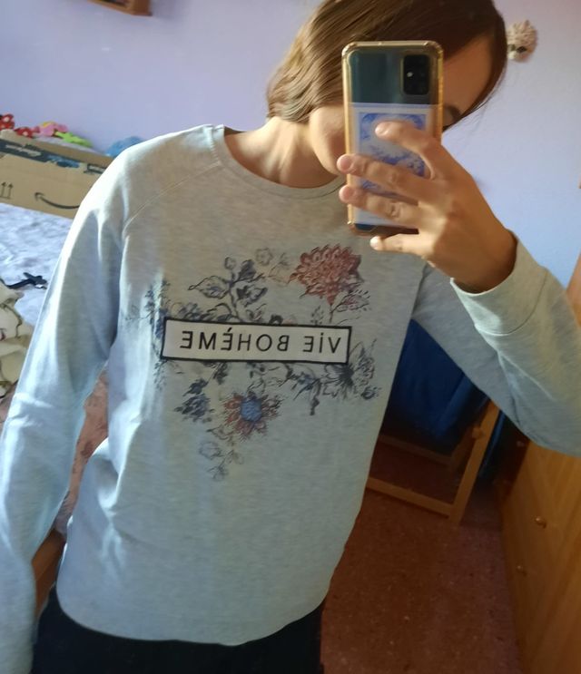 Sudadera sin capucha gris