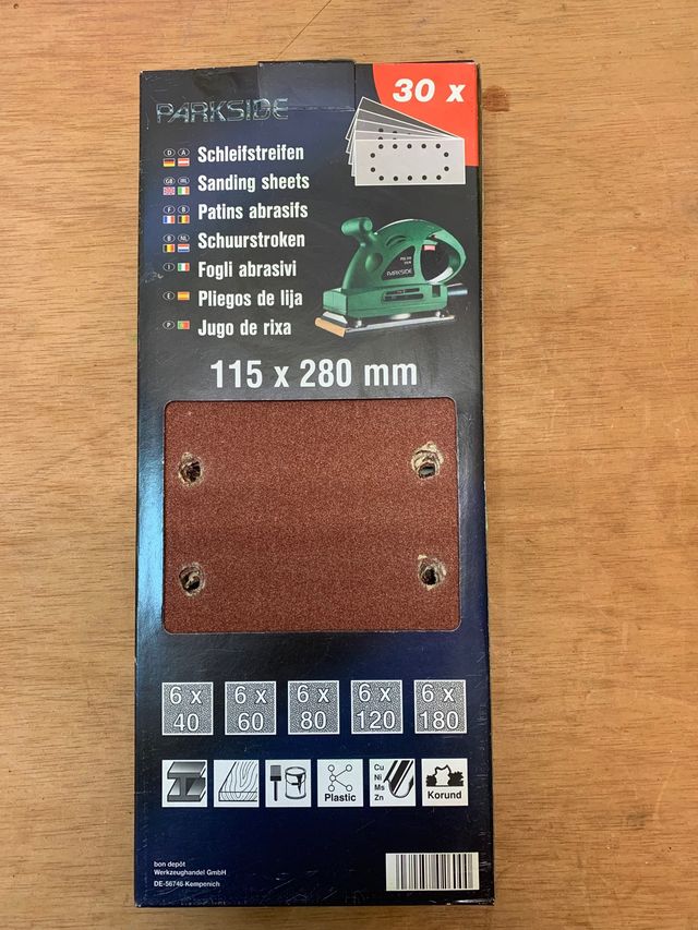 Papel de lija. PARKSIDE