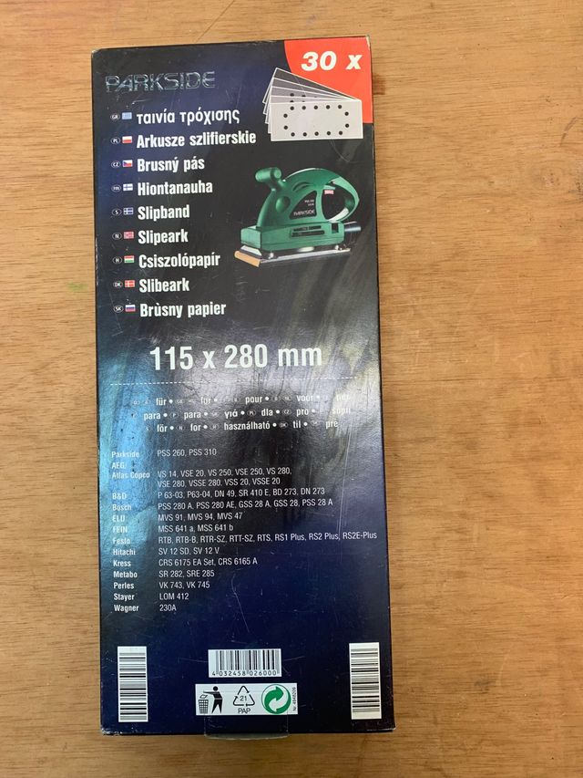 Papel de lija. PARKSIDE