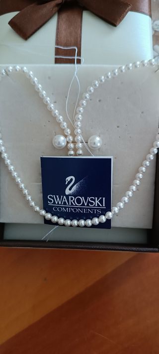  Set collana e orecchini perla in argento 925