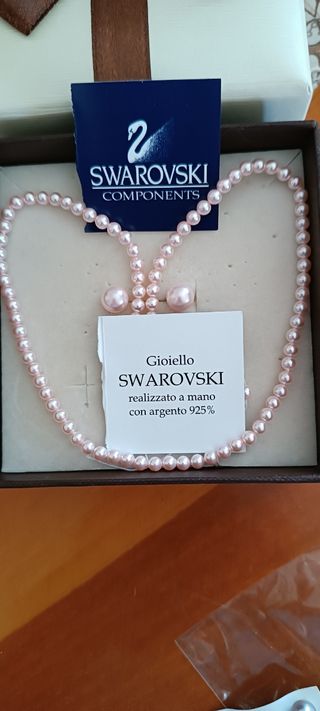  Set collana e orecchini perla in argento 925